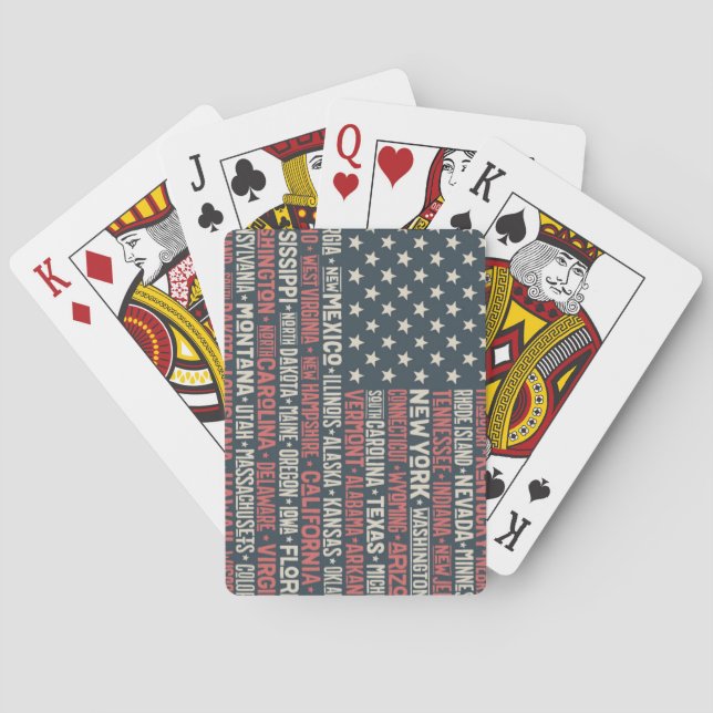 United States Of America |States & Capitals Poker Cards (Back)
