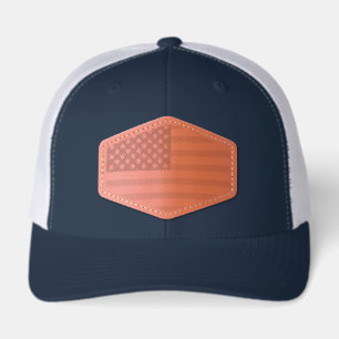 United States of America USA flag Leather Patch Hat