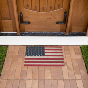 United States of America USA Flag Patriotic Fiber Doormat