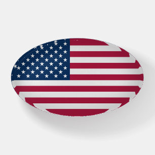 United States of America USA flag patriotic oval Paperweight