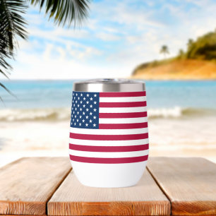 United States of America USA flag patriotic Thermal Wine Tumbler
