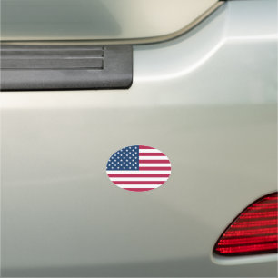 United States of America USA flag small oval Car Magnet