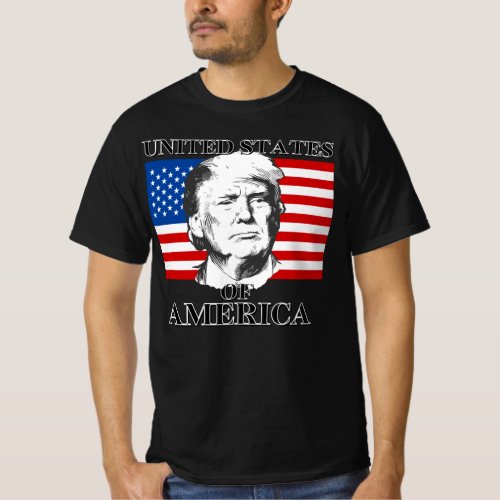United States of America with image of Trump T_Shi T_Shirt