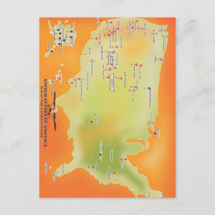 united states of american national parks map postcard