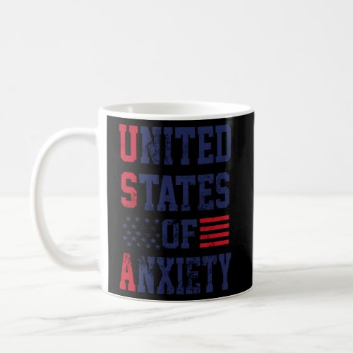 United States Of Anxiety American Us Flag Coffee Mug