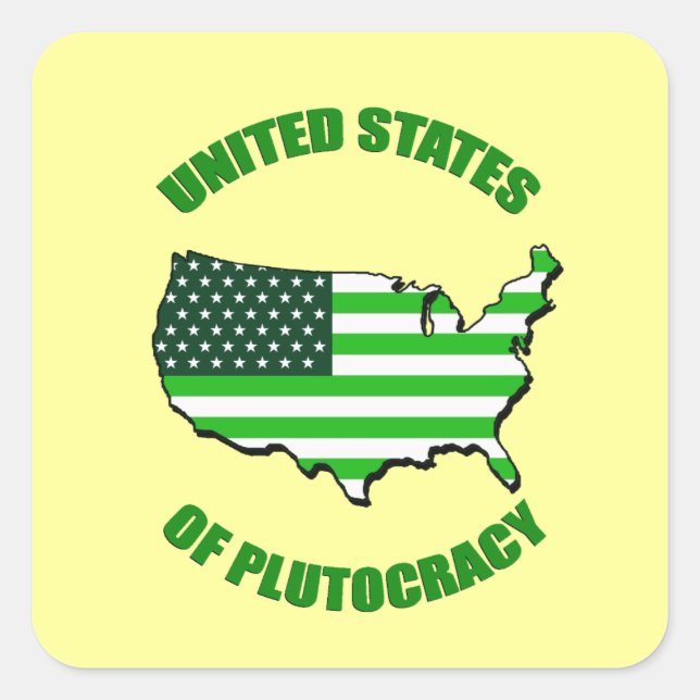 United States of Plutocracy Square Sticker (Front)