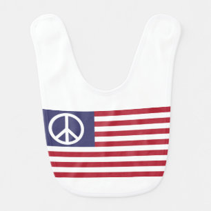 United States Peace Flag Baby Bib