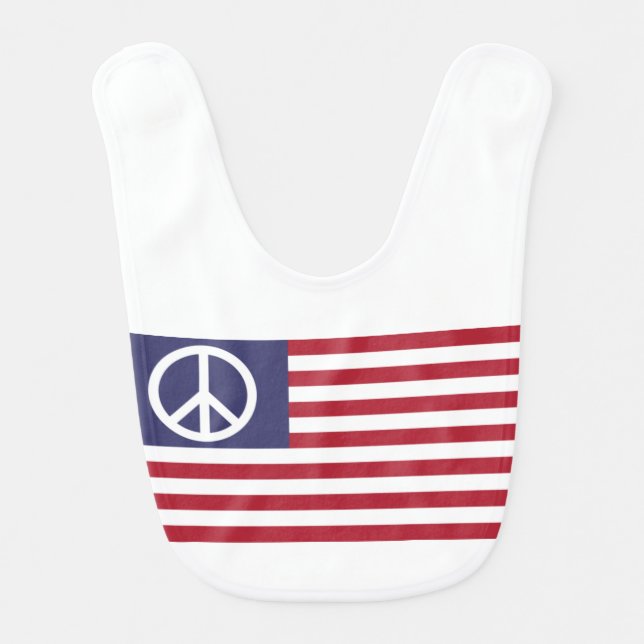United States Peace Flag Baby Bib (Front)