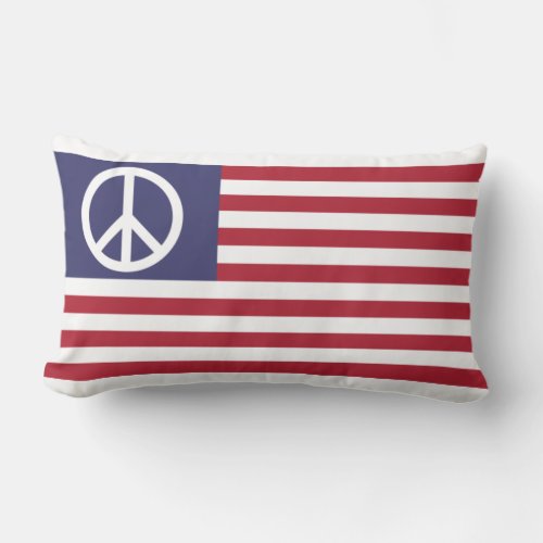United States Peace Flag Lumbar Pillow