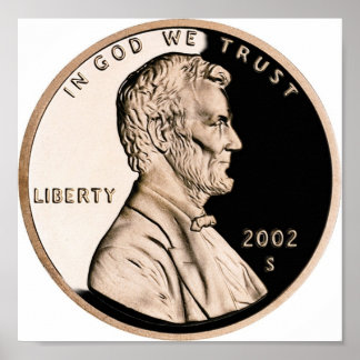 United States Penny Obverse 2002 S Mint Poster