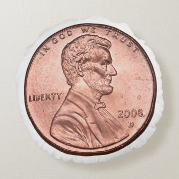 United States Penny Round Pillow by interstellaryeller at Zazzle