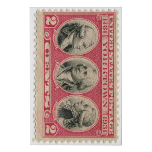 United States Postage Stamp Wrapped Canvas
