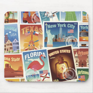 United States Postage Stamps Mouse Pad
