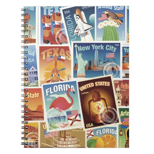 United States Postage Stamps Notebook