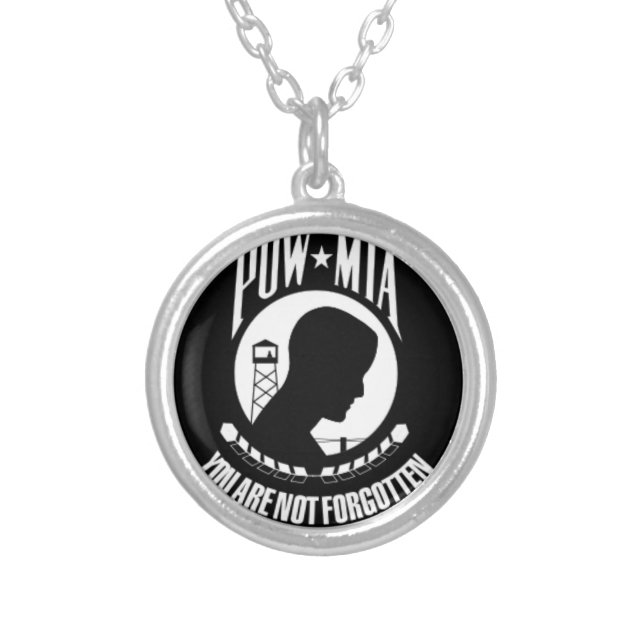 United States POW-MIA Silver Plated Necklace (Front)