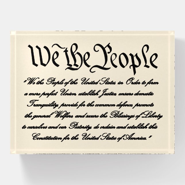 United States Preamble Paperweight (Front)