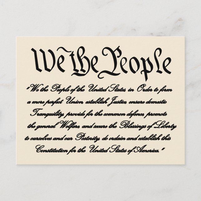 United States Preamble Postcard (Front)