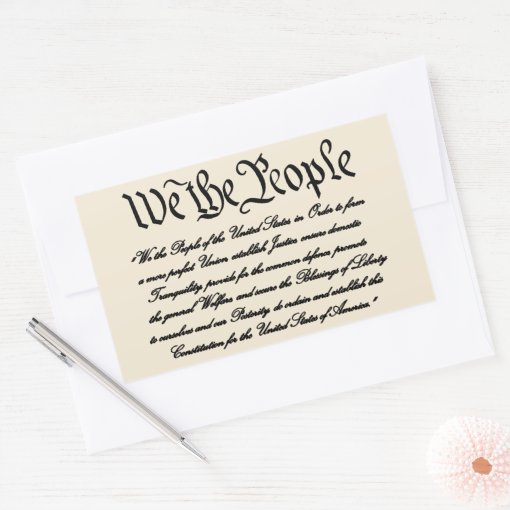 United States Preamble Rectangular Sticker | Zazzle