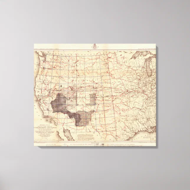 United States Progress Map of Routes and Stations Canvas Print | Zazzle