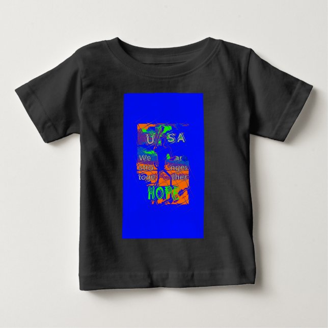 United States Psychedelic Hope: Blue Unity Art Baby T-Shirt (Front)