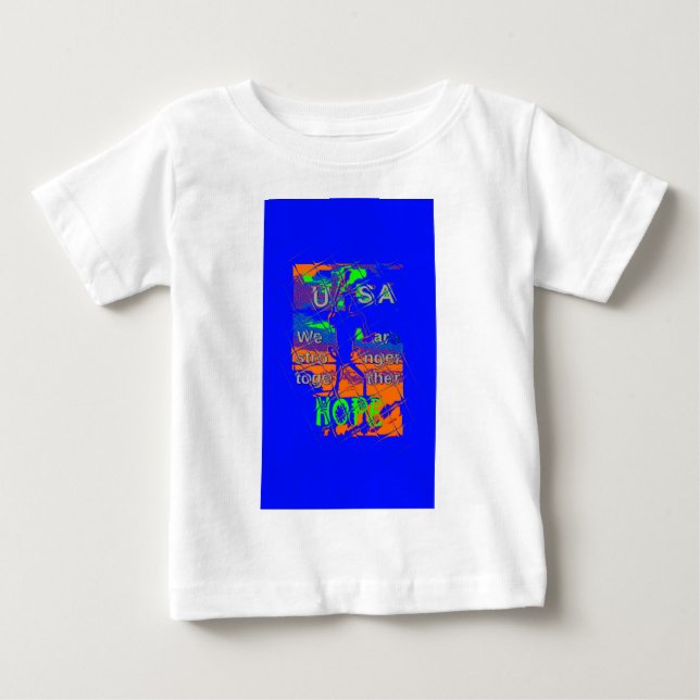 United States Psychedelic Hope: Blue Unity Art Baby T-Shirt (Front)