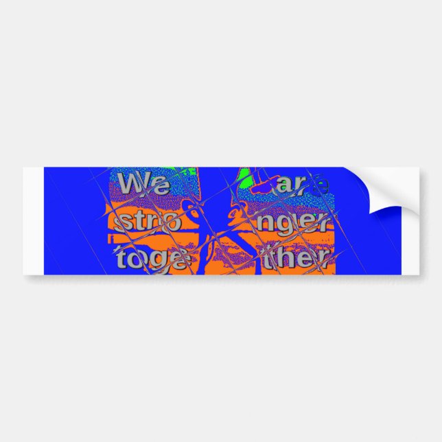 United States Psychedelic Hope: Blue Unity Art Bumper Sticker (Front)