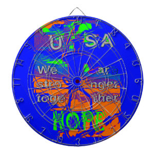 United States Psychedelic Hope: Blue Unity Art Dartboard