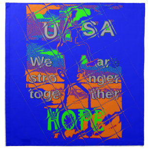 United States Psychedelic Hope: Blue Unity Art Napkin