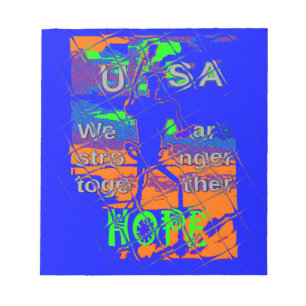 United States Psychedelic Hope: Blue Unity Art Notepad