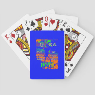 United States Psychedelic Hope: Blue Unity Art Poker Cards