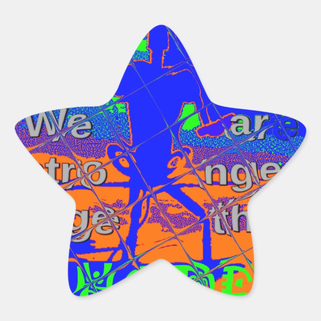 United States Psychedelic Hope: Blue Unity Art Star Sticker (Front)