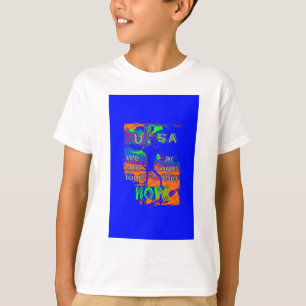United States Psychedelic Hope: Blue Unity Art T-Shirt