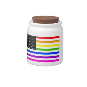 united states rainbow flag candy jar