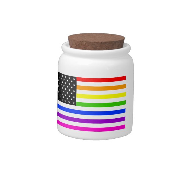 united states rainbow flag candy jar (Left)