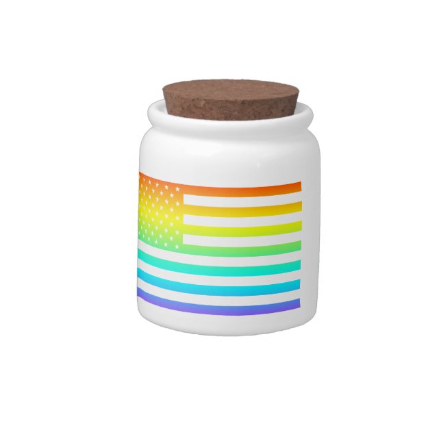 united states rainbow flag candy jar (Left)