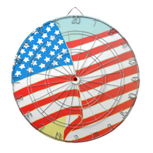 UNITED STATES Red White Blue American Flag Design Dart Board