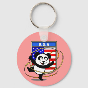 United States Rhythmic Gymnastics Panda Keychain