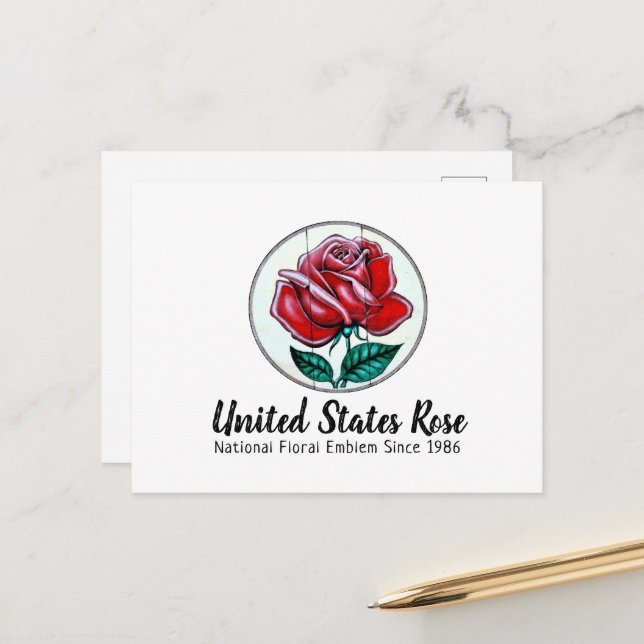 United States Rose Postcard (Front/Back In Situ)