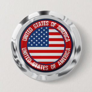 United States Round Emblem Button