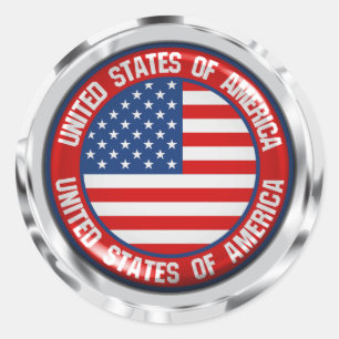 United States Round Emblem Classic Round Sticker