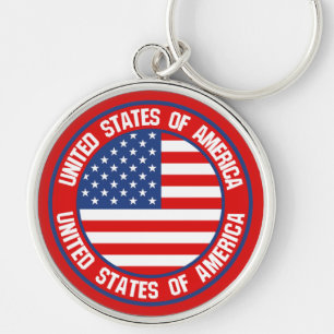 United States Round Emblem Keychain