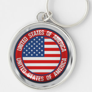 United States Round Emblem Keychain