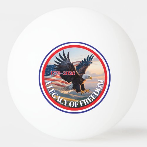United States Semiquincentennial Bald Eagle White  Ping Pong Ball