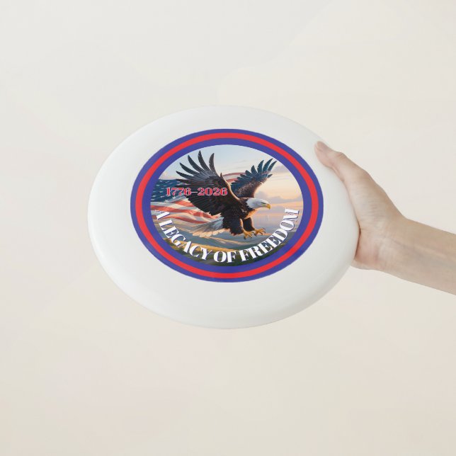 United States Semiquincentennial Bald Eagle White  Wham-O Frisbee (In Hand)