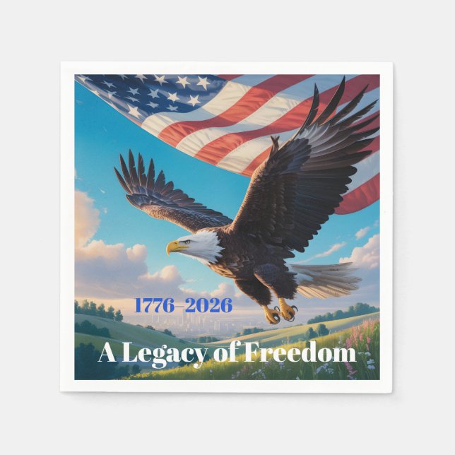 United States Semiquincentennial Standard Cocktail Napkins (Front)