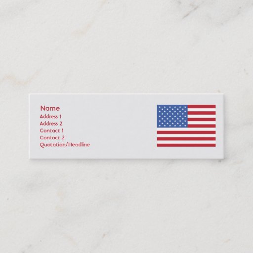 Customizable United States - Skinny Business Card Templates