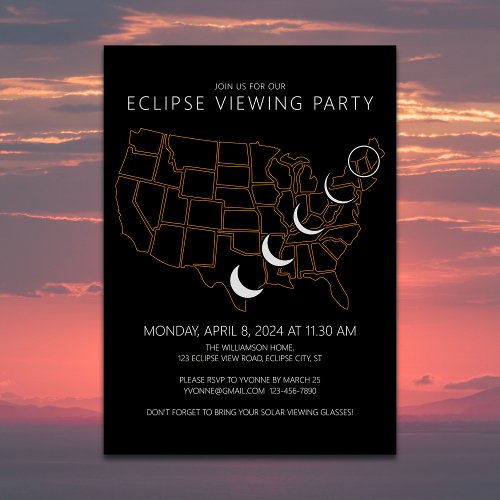 United States Solar Eclipse 482024 Viewing Party Invitation