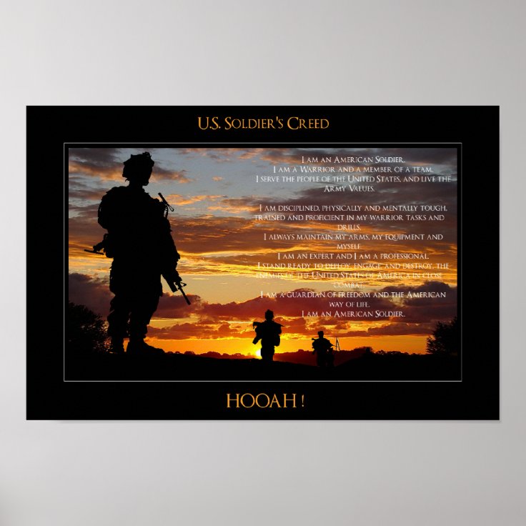 United States Soldier's Creed Poster | Zazzle