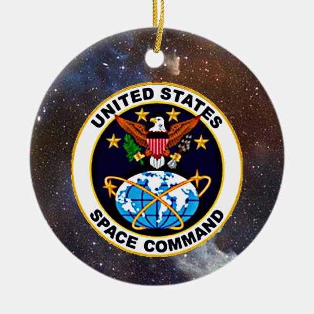 UNITED STATES SPACE COMMAND CERAMIC ORNAMENT (Front)