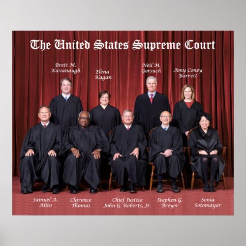 United States Supreme Court Justices 2021 Poster